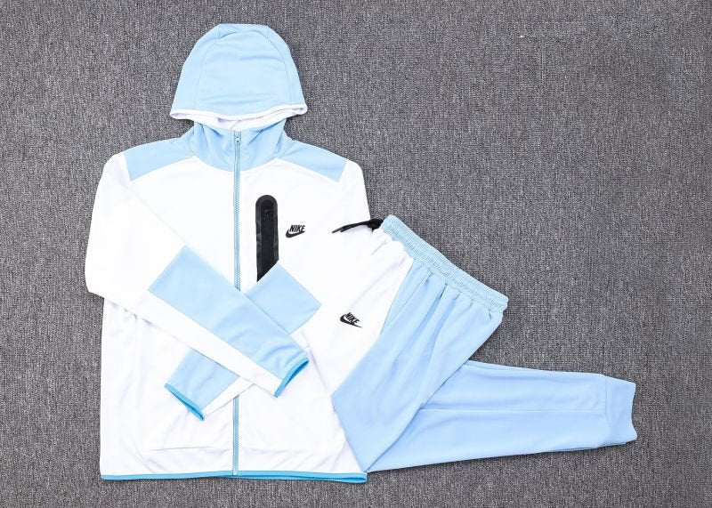 Conjunto Nike Tech Fleece Inside Branco e Azul – Futhold