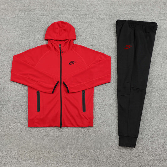 Conjunto Nike Tech Fleece Vermelho x Preto Windrunner