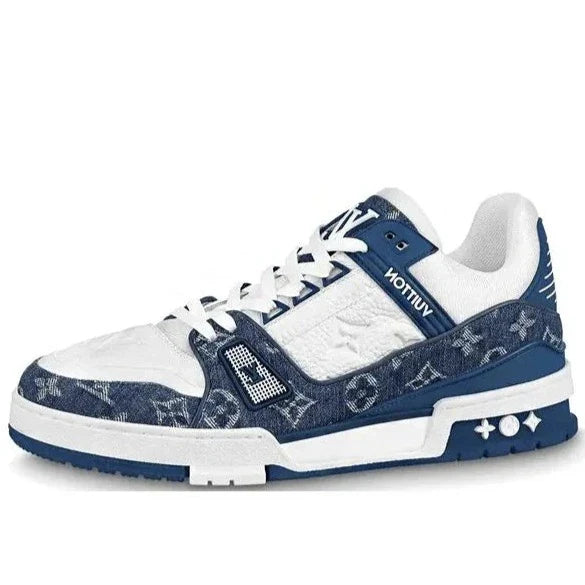 TÊNIS LOUIS VUITTON TRAINER - "MONOGRAM DENIM WHITE BLUE"