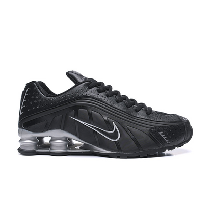 Nike shox r4 cheap metallic silver and black