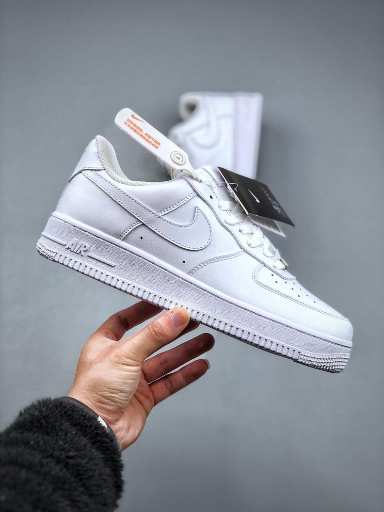 All white nike store airforces