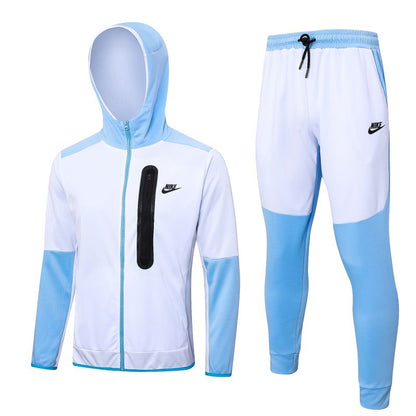 Conjunto Nike Tech Fleece Inside Branco e Azul