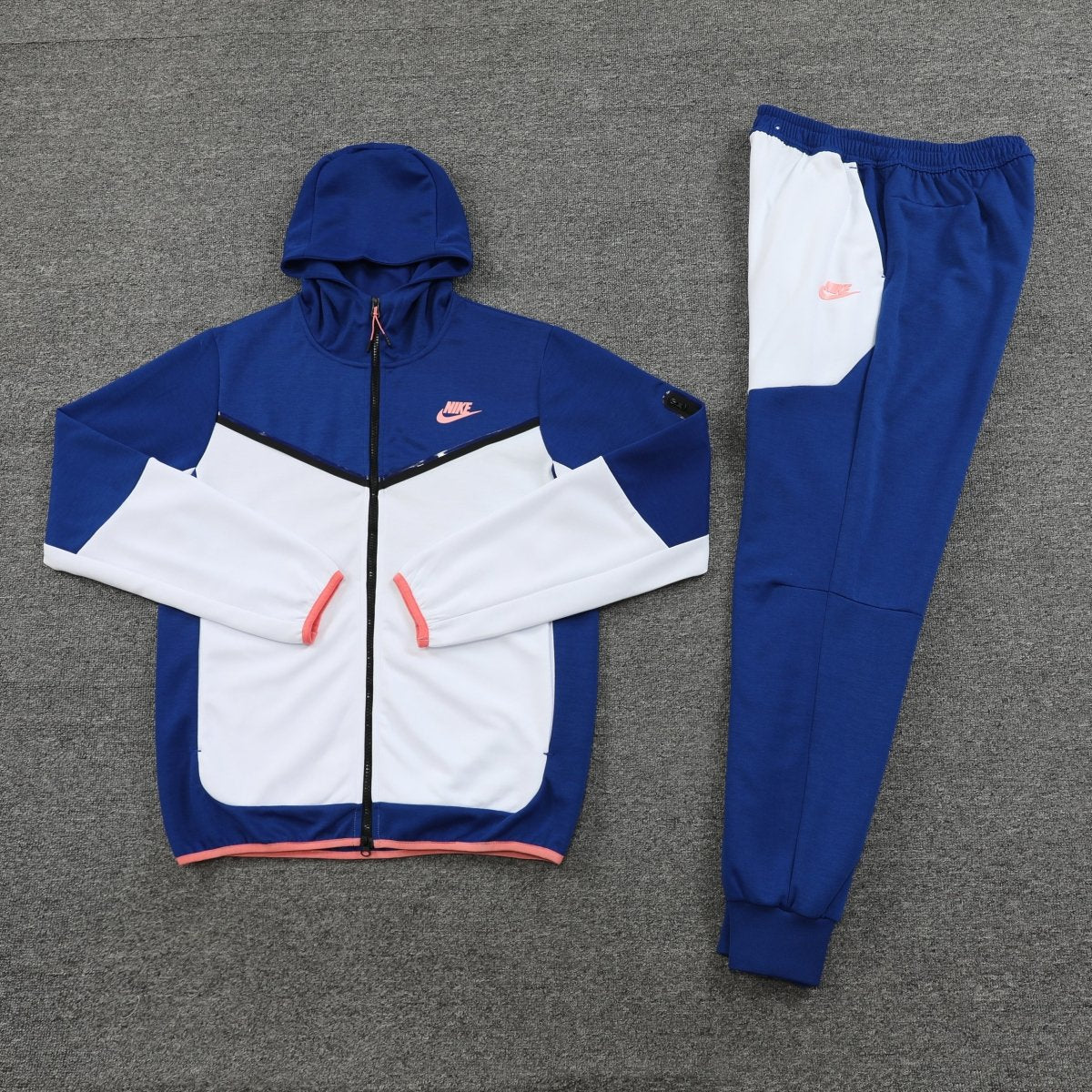 Conjunto Nike Tech Fleece Azul / Branco