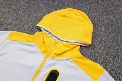 Conjunto Nike Tech Fleece Inside Cinza e Amarelo